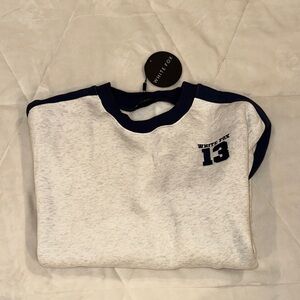 White Fox Boutique Navy and White Crewneck